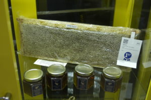 A frame of honey entered into the Oregon State Fair by Ciera Wilson.